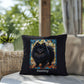 Pomeranian (Black) Indoor/Outdoor Pillow - Personalized Stained Glass Dog Tribute & Comfort Gift