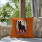 Black German Shepherd pillow, personalized indoor outdoor dog cushion, water-resistant GSD decor - MySisterIsASurvivor