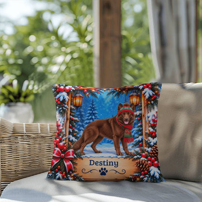 German Shepherd (Liver Coat) - Personalized Cabin Throw Pillow, Custom Name Gift for Dog Owners