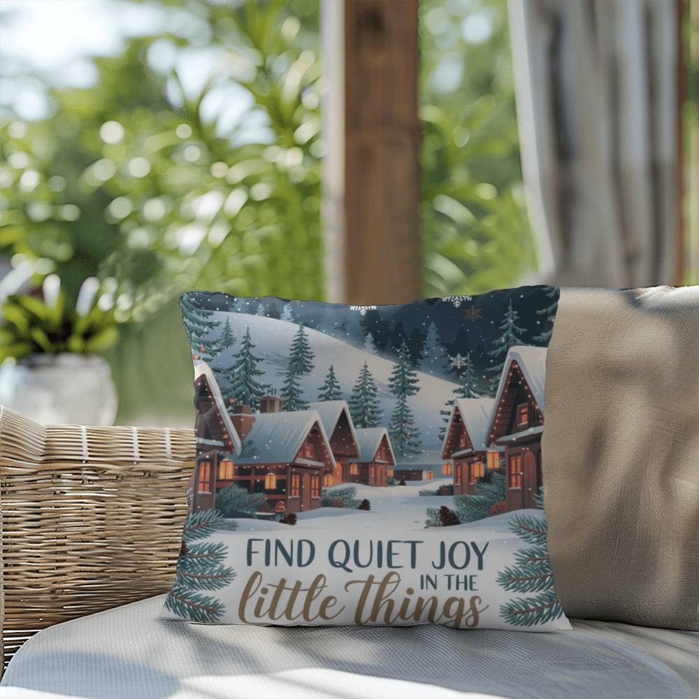 Find Quiet Joy in the Little Things Throw Pillow - Gentle Christmas accent for mindful moments