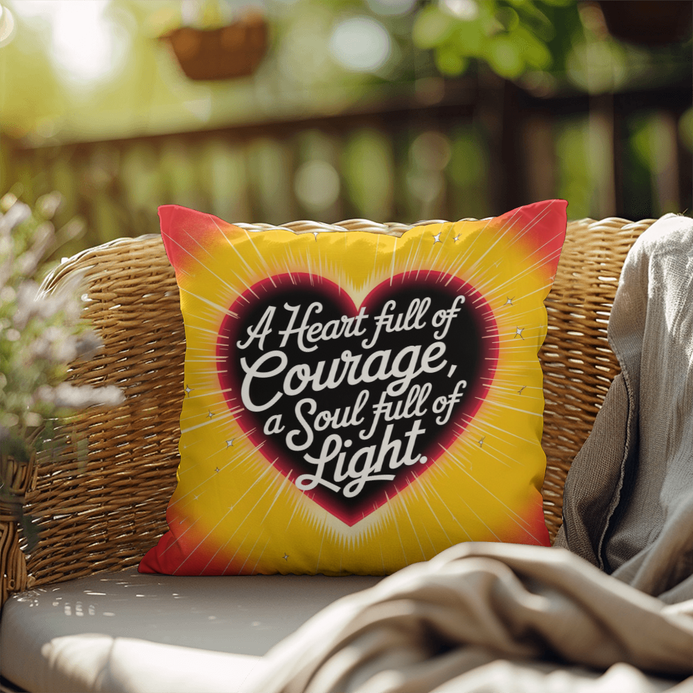A Heart Full Of Courage, A Soul Full Of Light: Indoor/Outdoor Pillow Self-Care for Relaxation, Mindfulness & Emotional Wellness