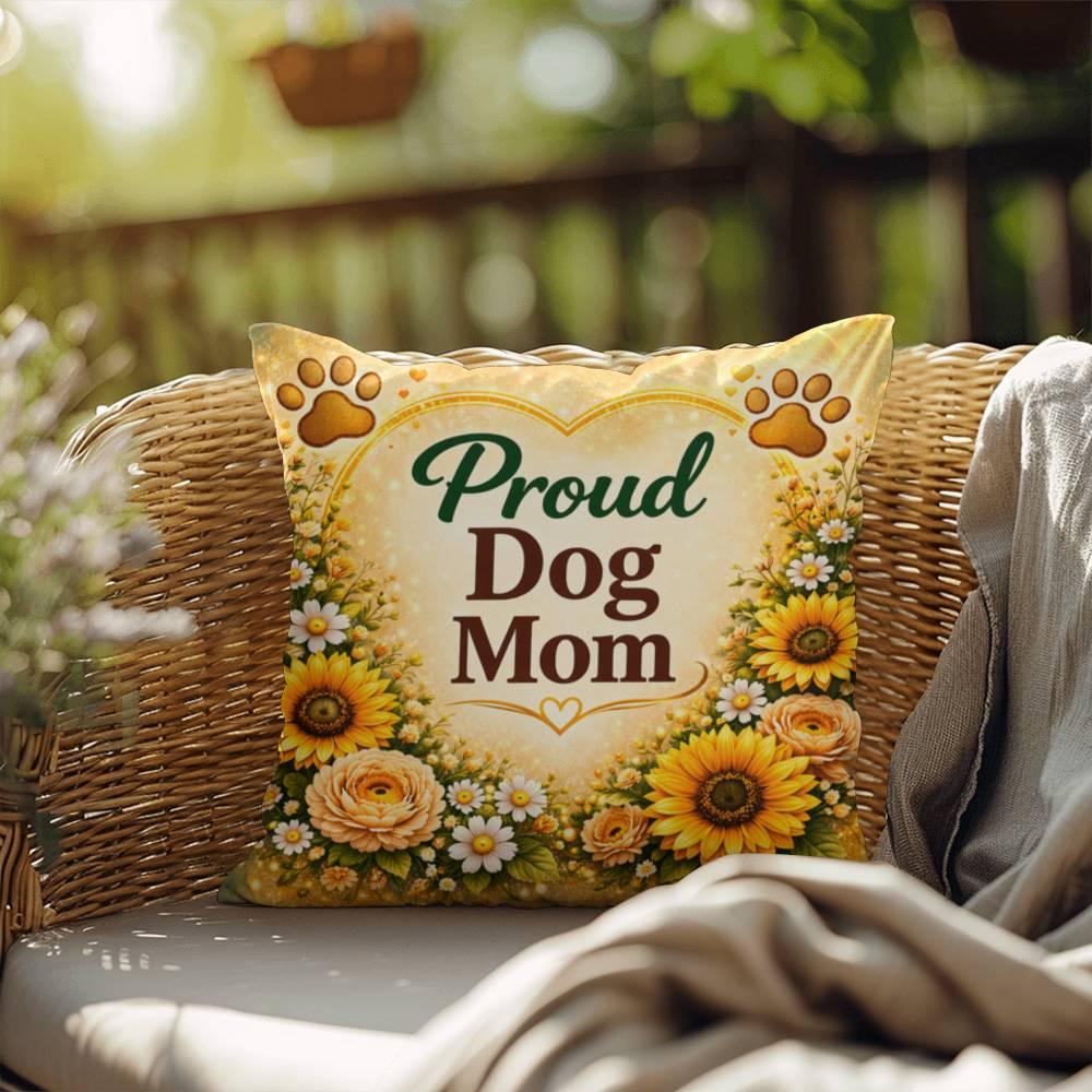 Shop our premium proud dog mom throw pillow from MySisterIsASurvivor.