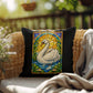 Shop our premium swan stained glass style throw pillow from MySisterIsASurvivor.
