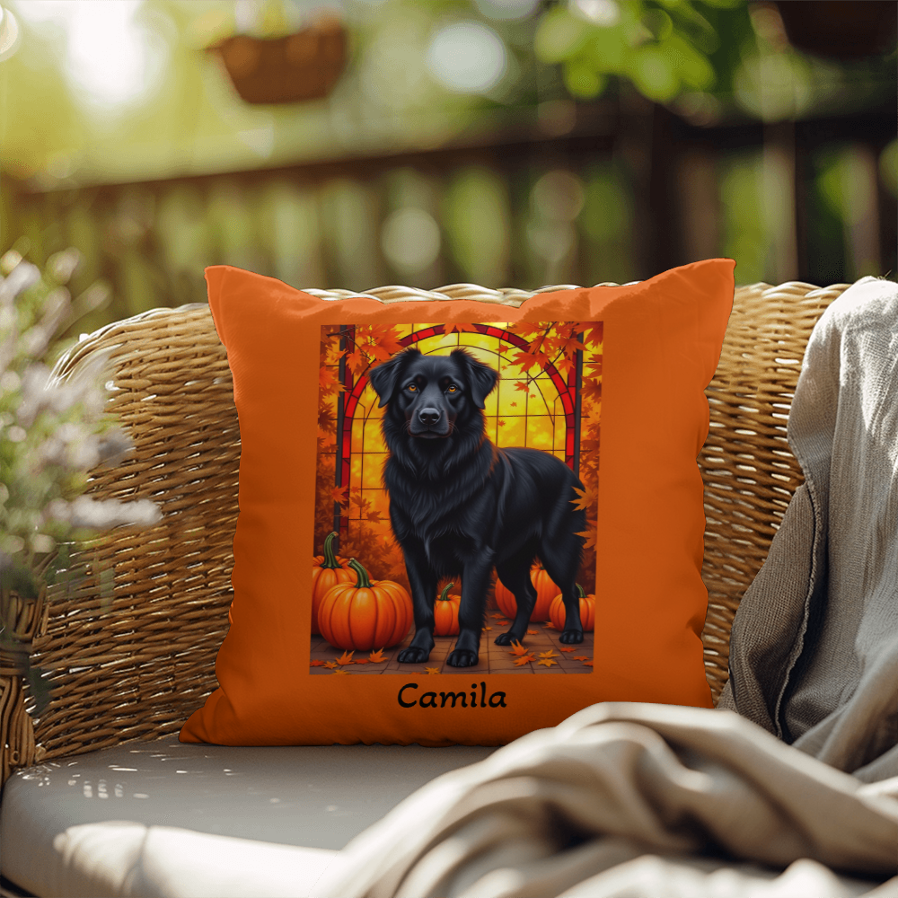 Australian Shepherd Black Coat Pillow, Custom Indoor Outdoor Dog Cushion for Herding Dog Lovers