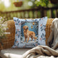 Golden Retriever Cream Pillow - Winter Golden Retriever pillow, indoor/outdoor dog decor, seasonal accent