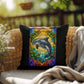 Shop our premium dolphin stained glass style throw pillow from MySisterIsASurvivor.
