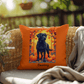 Black Labrador Retriever pillow, personalized indoor outdoor dog cushion for lab lovers - MySisterIsASurvivor