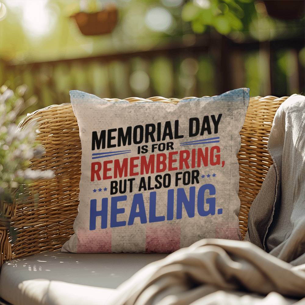 Memorial Day Is for Remembering personalized pillow honoring veterans, PTSD support, and military remembrance