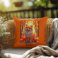 Orange Pomeranian indoor outdoor pillow, personalized dog cushion, pet lover cozy home decor
