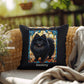 Pomeranian (Black) Indoor/Outdoor Pillow - Personalized Stained Glass Dog Tribute & Comfort Gift