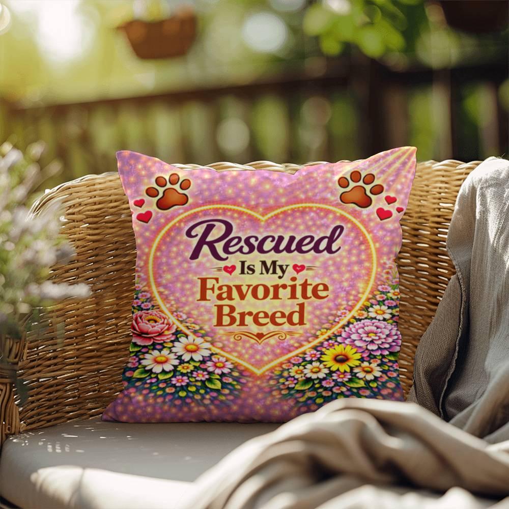 Shop our premium rescued is my favorite breed throw pillow from MySisterIsASurvivor.