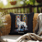 German Shepherd (White) Indoor/Outdoor Pillow - Personalized Stained Glass Dog Tribute & Comfort Gift