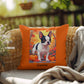 Black Pied French Bulldog pillow, personalized indoor outdoor dog cushion, custom Frenchie decor - MySisterIsASurvivor