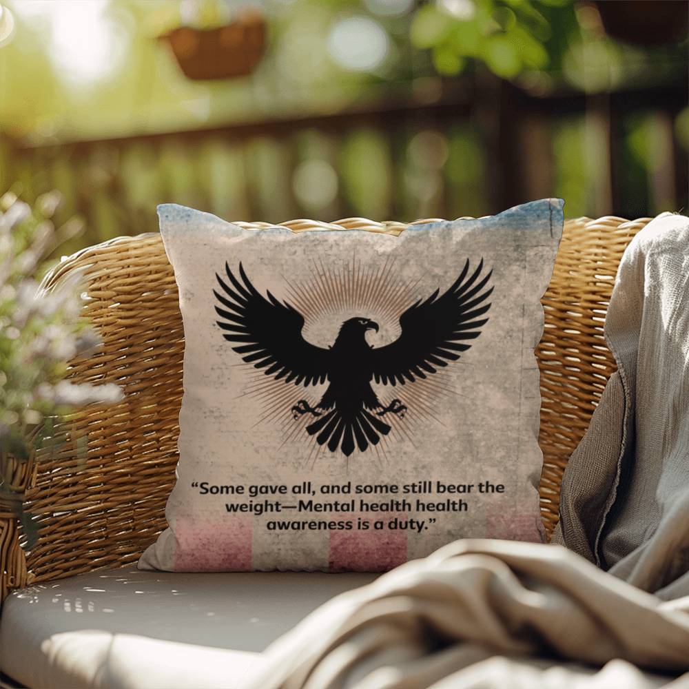 Some Gave All Indoor/Outdoor Pillow: Resilient Comfort - Mental Health & Memorial Tribute