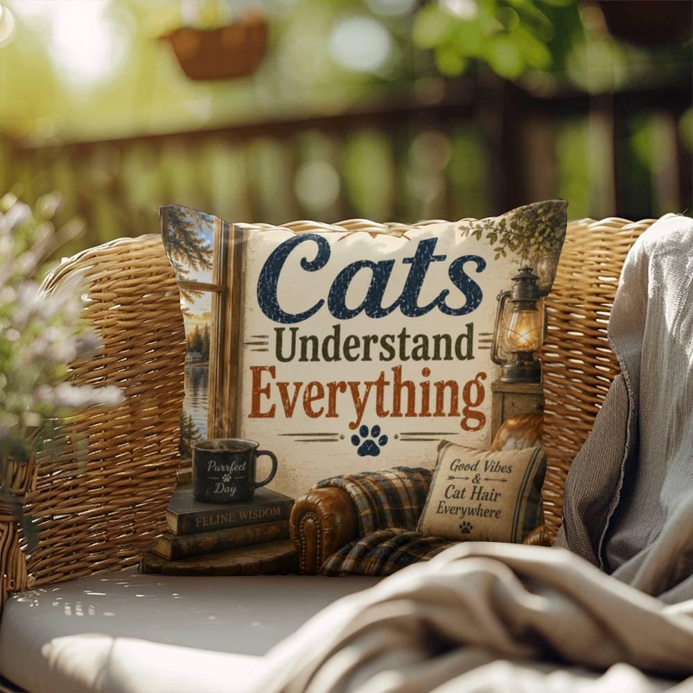 Shop our premium cats understand everything throw pillow from MySisterIsASurvivor.