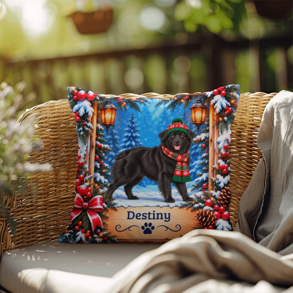 Australian Shepherd (Black Coat) - Personalized Dog Name Pillow for Winter Nights at Home