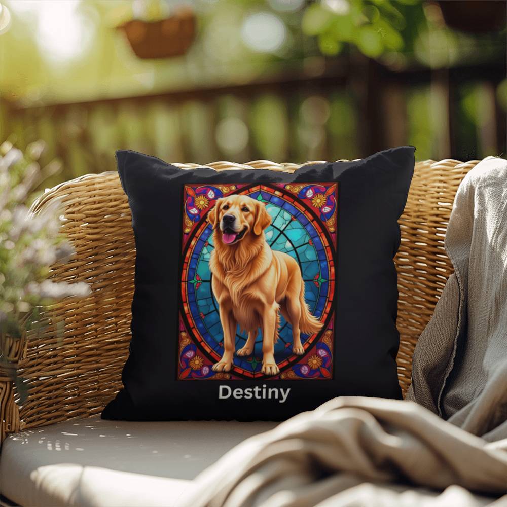 Classic Golden Retriever indoor/outdoor pillow, custom dog lover throw pillow for home or gift