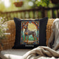 Doberman Pinscher (Fawn [Isabella] & Rust) Indoor/Outdoor Pillow - Personalized Stained Glass Dog Tribute & Comfort Gift