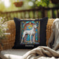 Doberman Pinscher (White) Indoor/Outdoor Pillow - Personalized Stained Glass Dog Tribute & Comfort Gift