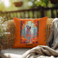 White Rottweiler pillow, personalized indoor outdoor dog cushion, water-resistant Rottie decor - MySisterIsASurvivor