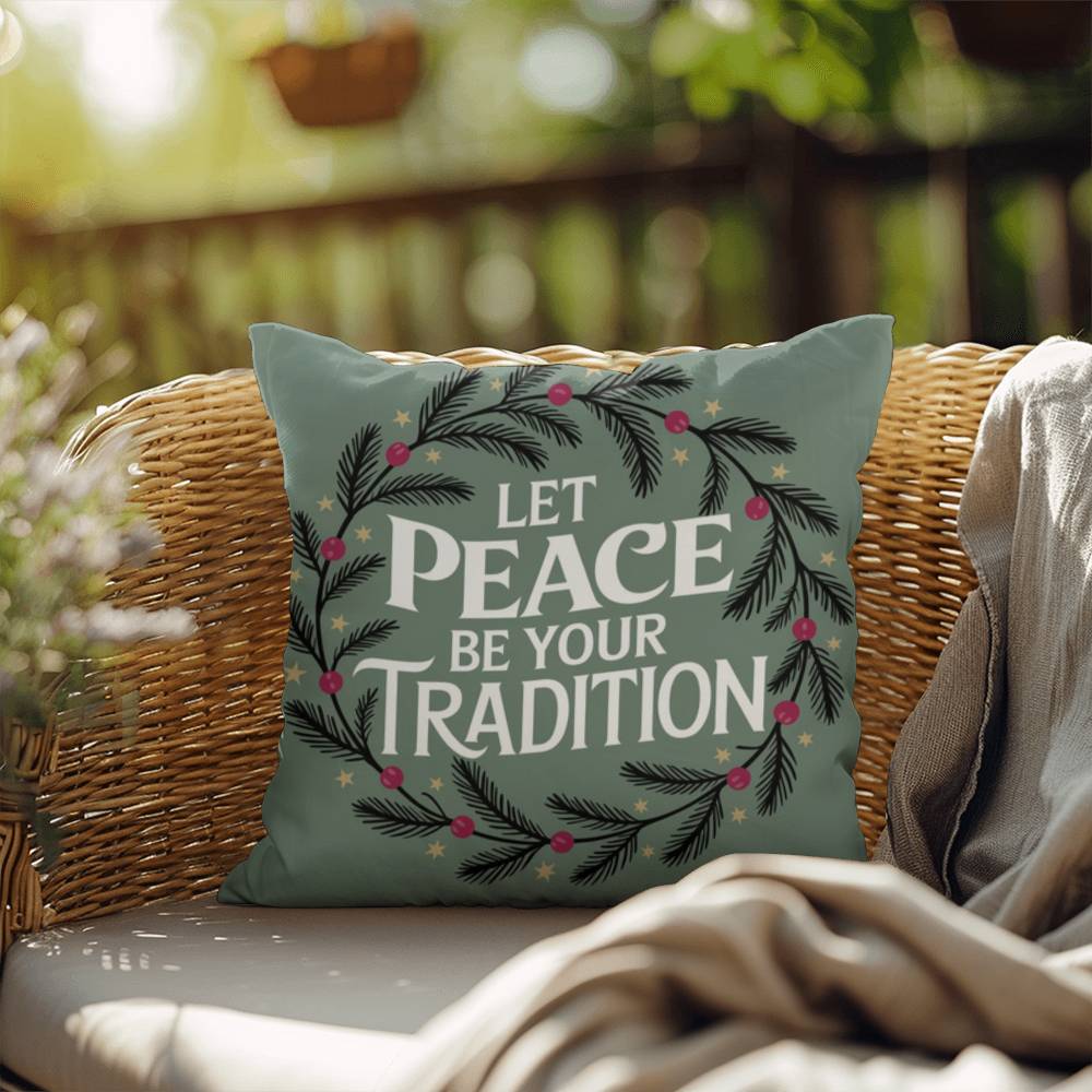 Let Peace Fill Your Heart Throw Pillow - Gentle Christmas décor for serenity and joy