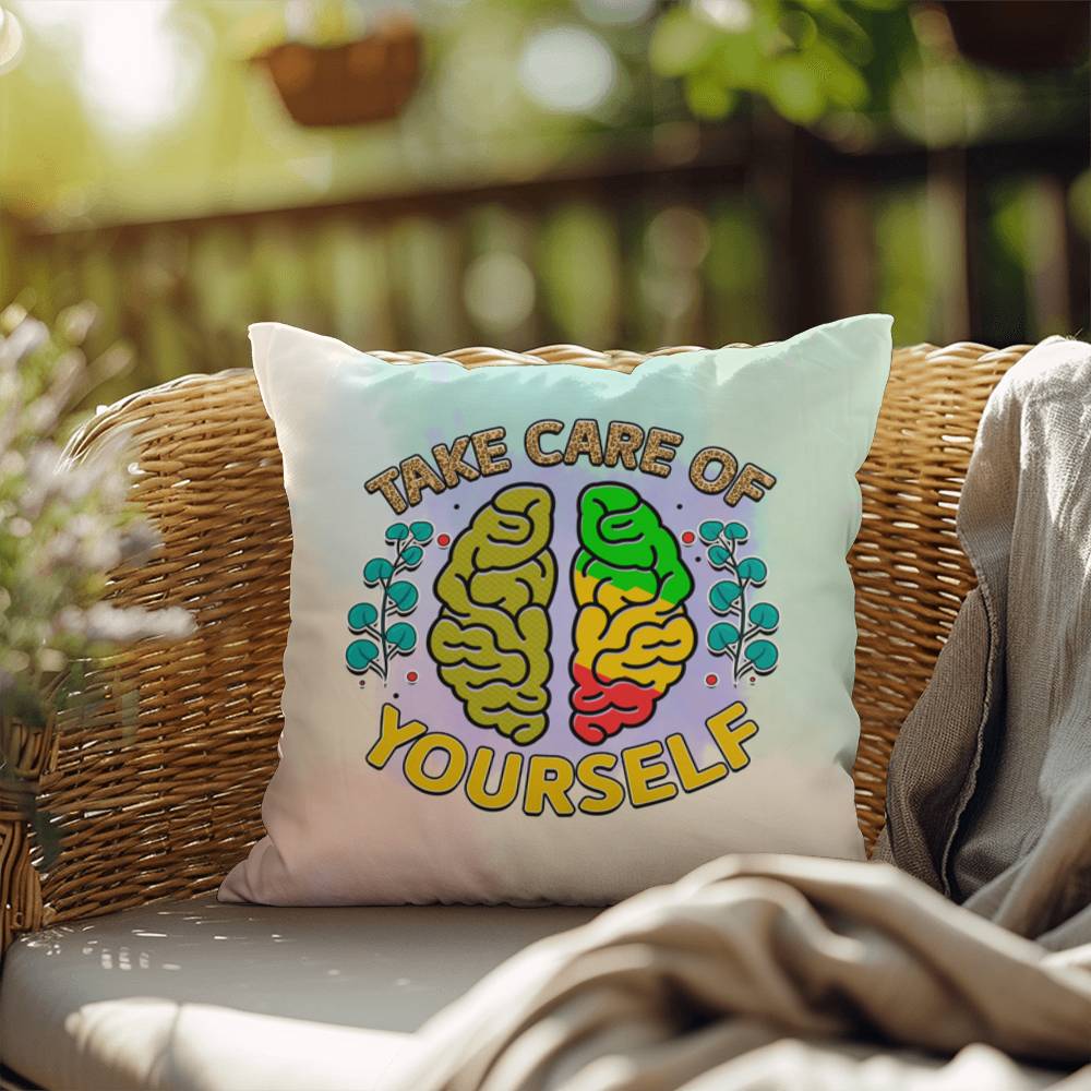 Take Care of Yourself: Indoor/Outdoor Pillow for Wellness, Style & Stress Relief
