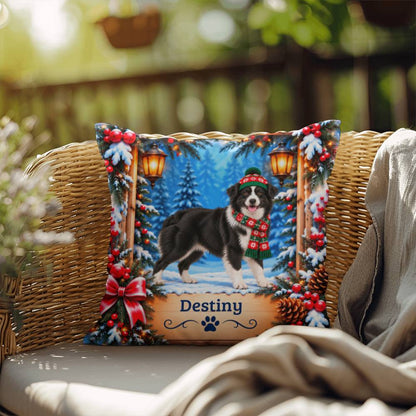 Australian Shepherd (Black & White Bi Coat) - Personalized Winter Pillow, Gift for Aussie Owners