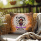Halloween indoor/outdoor pillow with “Fighting Demons but still” for mental health and resilience