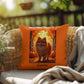 Red Pomeranian indoor outdoor pillow, custom dog cushion, cute pet lover accent throw pillow
