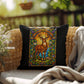 Shop our premium deer stained glass style throw pillow from MySisterIsASurvivor.