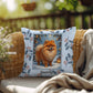 Pomeranian Orange Pillow - Festive Pom throw pillow, holiday dog pillow, cozy home accent