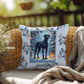 Great Dane Blue Pillow - Holiday Great Dane pillow, indoor winter dog throw, personalized accent