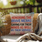 Honoring the Brave personalized outdoor pillow honoring veterans, PTSD warriors, and Memorial Day tribute