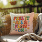 Feel It All & Flow On: Indoor/Outdoor Pillow - Groovy Affirmation for Emotional Wellness & Positive Vibes