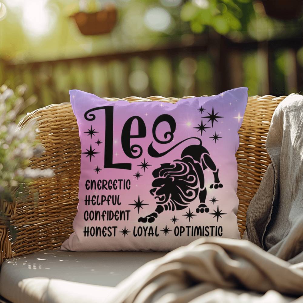 Leo Indoor/Outdoor Pillow – Zodiac Astrology Decor, Boho Accent for Home & Patio