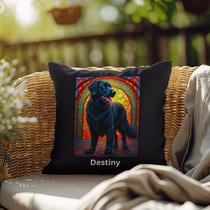 Black Golden Retriever personalized indoor/outdoor pillow, dog lover throw for home or patio decor