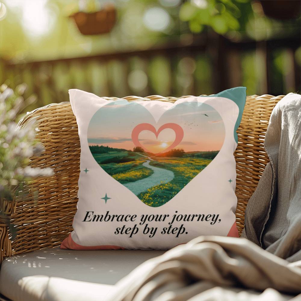 Embrace Your Journey, Step By Step: Indoor/Outdoor Pillow Self-Care for Relaxation, Mindfulness & Emotional Wellness