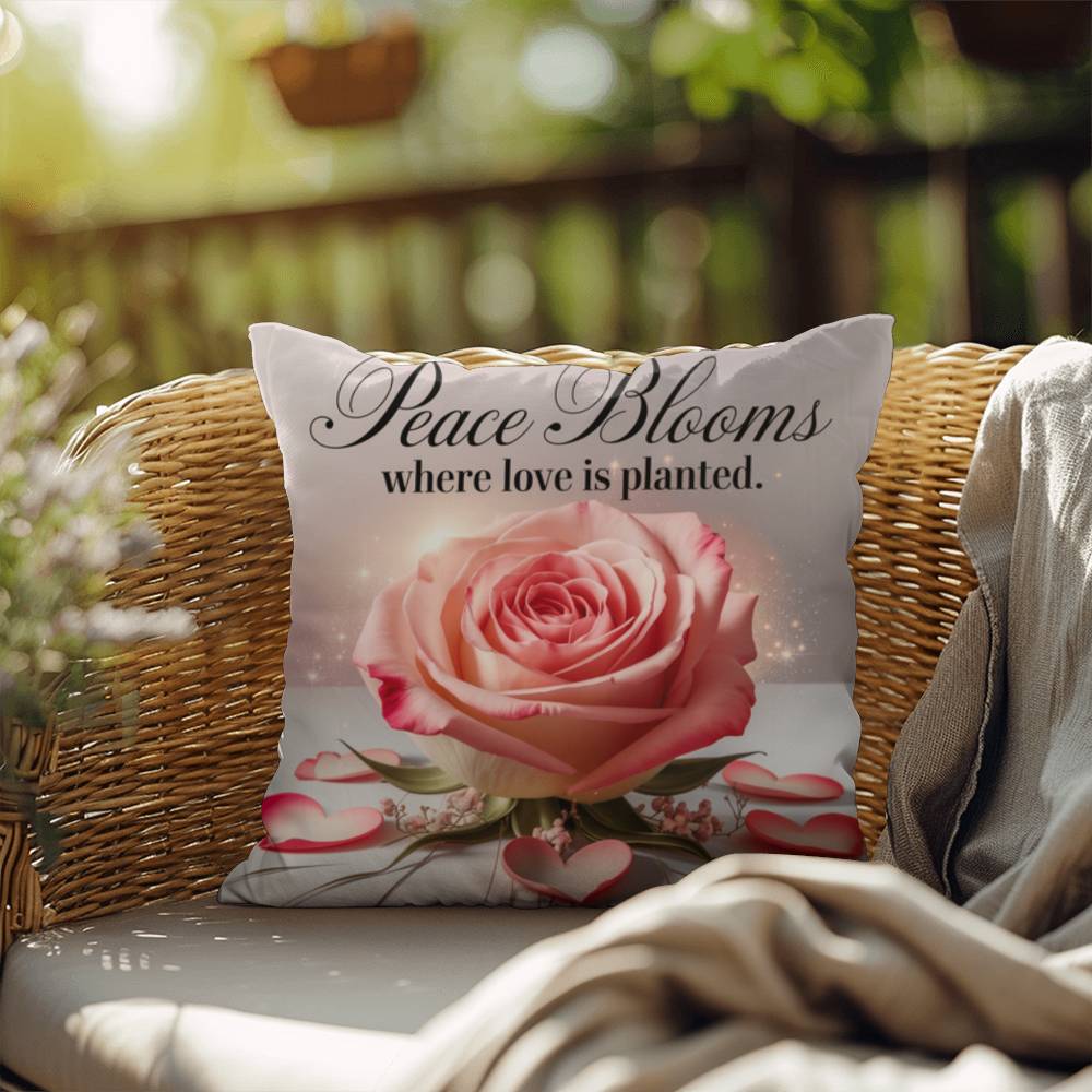 Peace Blooms Where Love Is Planted: Indoor/Outdoor Pillow Self-Care for Relaxation, Mindfulness & Emotional Wellness