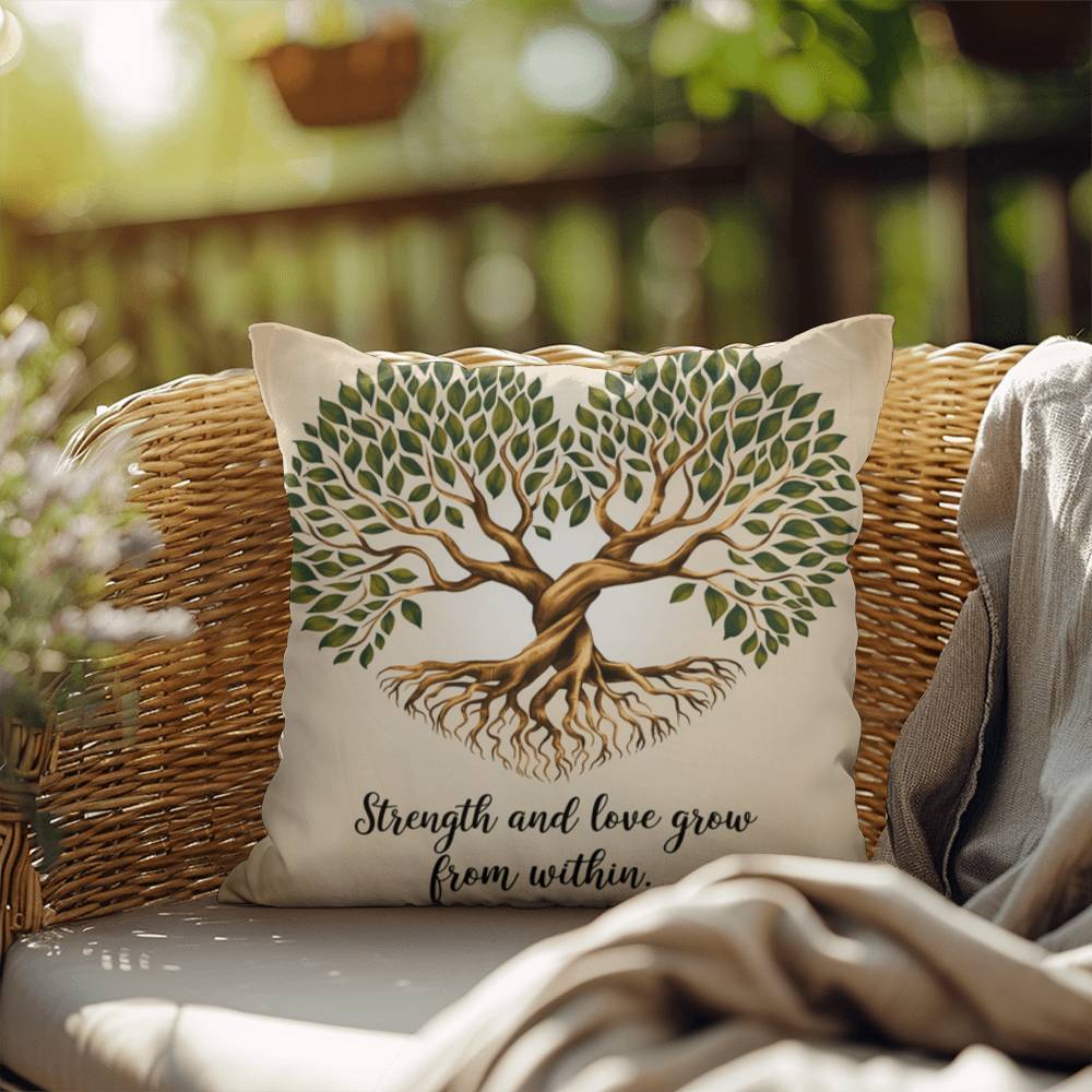 Strength and Love Grow From Within: Indoor/Outdoor Pillow Self-Care for Relaxation, Mindfulness & Emotional Wellness