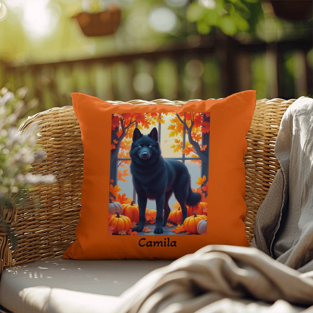 Black Siberian Husky pillow blue eyes, custom indoor outdoor Husky cushion for pet owners - MySisterIsASurvivor