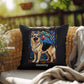 German Shepherd (Black and Cream) Indoor/Outdoor Pillow - Personalized Stained Glass Dog Tribute & Comfort Gift