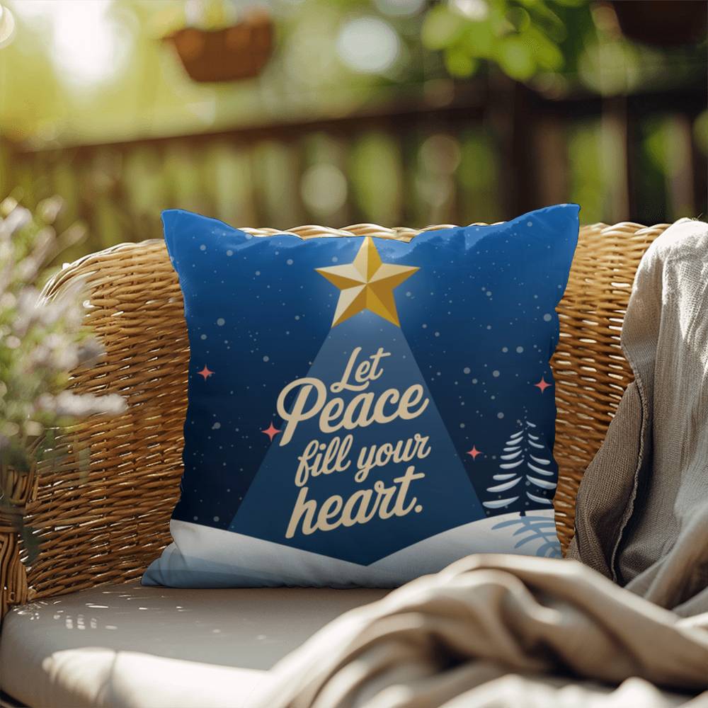 Let Peace Be Your Tradition Throw Pillow - Tranquil Christmas pillow for comfort and calm