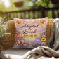 Shop our premium adopted and loved just like me throw pillow from MySisterIsASurvivor.