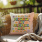 Progress, Not Perfection, Man: Indoor/Outdoor Pillow - Groovy Affirmation for Emotional Wellness & Positive Vibes