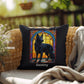 German Shepherd (Black) Indoor/Outdoor Pillow - Personalized Stained Glass Dog Tribute & Comfort Gift