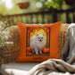 White Pomeranian indoor outdoor pillow, personalized dog cushion, pet lover cozy home accent