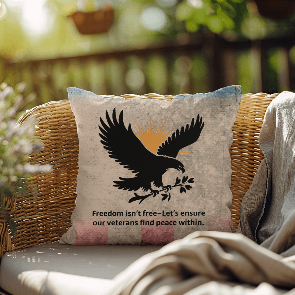 Freedom Isn't Free Indoor/Outdoor Pillow: Resilient Comfort - Mental Health & Memorial Tribute