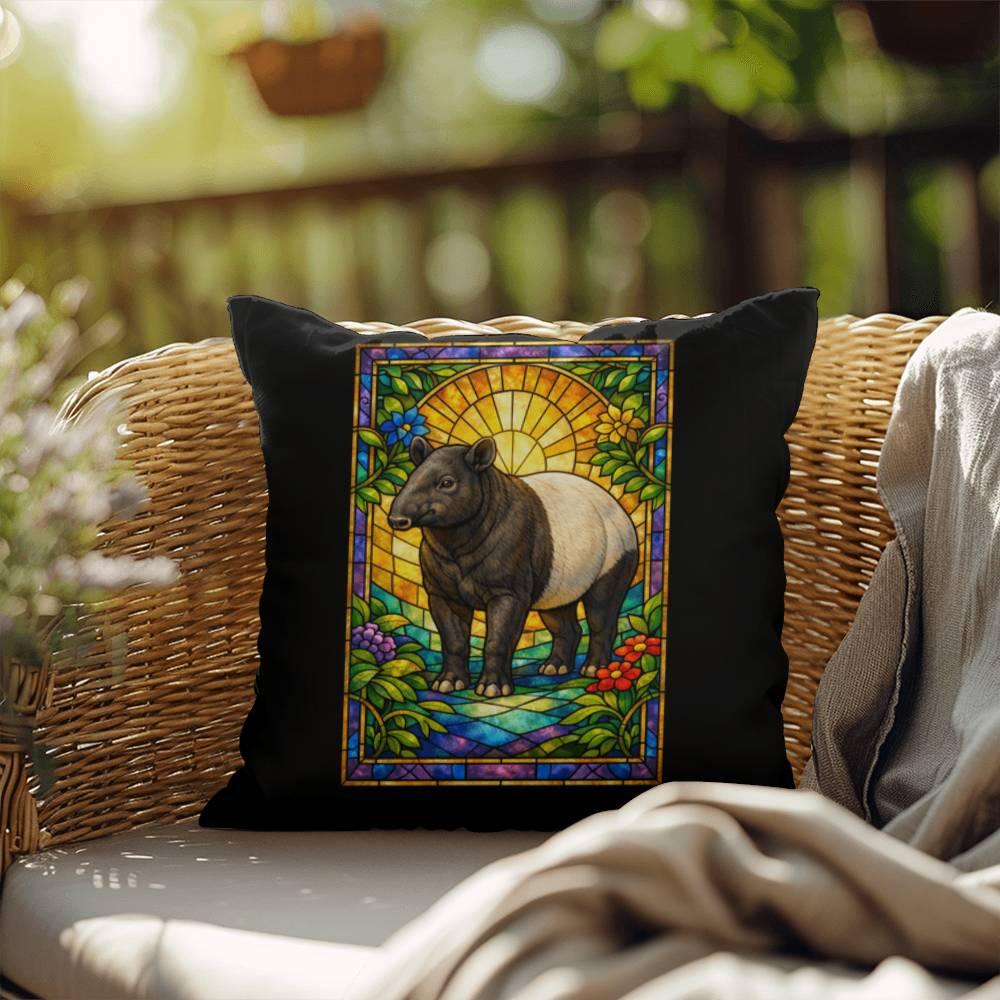 Shop our premium tapir stained glass style throw pillow from MySisterIsASurvivor.
