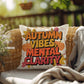 Autumn Vibes, Mental Clarity throw pillow with mindfulness saying and vibrant autumn home décor