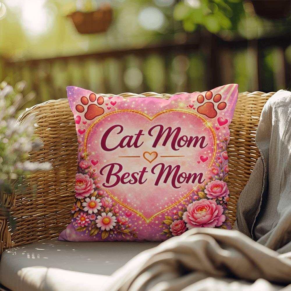 Shop our premium cat mom best mom throw pillow from MySisterIsASurvivor.